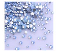 Hotfix Rhinestones 1440Pcs/Pack Mix Size Black Glass Flat Back Rhinestone Glitter Diamond Non Hotfix Rhinestones for Nail Art Clothes(Blue Opal)