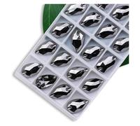Hotfix Rhinestones All Size Sew On Rhinestone Colors Crystal AB Popular Drops On Stones 2 Holes Clothes DIY Make Wedding Dress Shoes Decorative Rhinestones(Gray Hematite,13x22mm 20pcs)