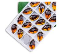 Hotfix Rhinestones All Size Sew On Rhinestone Colors Crystal AB Popular Drops On Stones 2 Holes Clothes DIY Make Wedding Dress Shoes(Smoke Topaz,17x28mm 12pcs)
