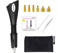 Hotfix Rhinestones Applicator for Blinging Clothes, Fabric, Clothing, Leather, Hot Fix Bedazzler Kit with 6 Redesigned Tips, Stand, Manual, Bag, Tweezers and Gem Picker