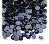 Hotfix Rhinestones Flatback Glass Rhinestone 3000PCS SS10 2.7-2.9MM Round Gems for Nails Art Glitter Crystals Stone DIY Bags Clothes Shoes (Ink-Blue)
