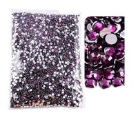 Hotfix Rhinestones Flatback Silver Bottom Resin Non Hotfix Rhinestones in Big Package Glitter Crystals and Strass for DIY Manicure(118 Grape Purple,3.0mm SS10-20000pcs)