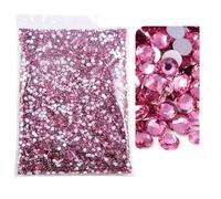 Hotfix Rhinestones Flatback Silver Bottom Resin Non Hotfix Rhinestones in Big Package Glitter Crystals and Strass(15 Dk Pink,3.0mm SS10-20000pcs)