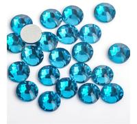 Hotfix Rhinestones Glass 3D Nail Art Rhinestones Crystal Non HotFix Decorations(Blue Zircon,SS20 1440pcs)