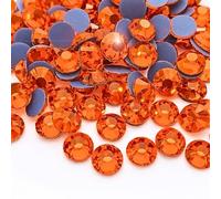 Hotfix Rhinestones Glass Iron On Crystals Flat Back Gems for Fabric, Clothing, Wedding Decoration & Dance Costume - Orange - SS30 (6mm) - 500 Pieces