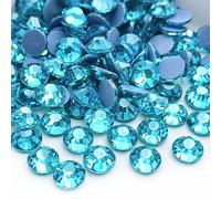 Hotfix Rhinestones Glass Iron On Crystals Flat Back Gems for Fabric, Clothing, Wedding Decoration & Dance Costume - Aquamarine - SS30 (6mm) - 500 Pieces
