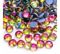 Hotfix Rhinestones Glass Iron On Crystals Flat Back Gems for Fabric, Clothing, Wedding Decoration & Dance Costume - Rainbow - SS30 (6mm) - 500 Pieces