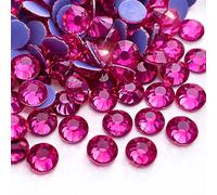 Hotfix Rhinestones Glass Iron On Crystals Flat Back Gems for Fabric, Clothing, Wedding Decoration & Dance Costume - Fuchsia Pink - SS6 (2mm) - 1000 Pieces