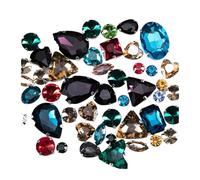 Hotfix Rhinestones Glitter Mixed Shape Glass Rhinestones for Clothes Pink Flatback Craft Gems Crystal Sew On Rhinestone with Claw 50PCS/Pack(Z002-MIX-50)