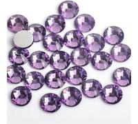 Hotfix Rhinestones Light PinkRose Glass 3D Nail Art Rhinestones ss3 ss4 ss5 ss6 ss8 ss10 ss12 ss16 ss20 ss30 Crystal Nails Non HotFix Decorations(Violet,SS12 1440pcs)