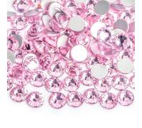 Hotfix Rhinestones Light PinkRose Glass 3D Nail Art Rhinestones ss3 ss4 ss5 ss6 ss8 ss10 ss12 ss16 ss20 ss30 Crystal Nails Non HotFix Decorations(Light Pink,SS10 1440pcs)