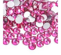 Hotfix Rhinestones Light PinkRose Glass 3D Nail Art Rhinestones ss3 ss4 ss5 ss6 ss8 ss10 ss12 ss16 ss20 ss30 Crystal Nails Non HotFix Decorations(Fuchsia,SS10 1440pcs)