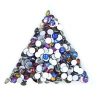Hotfix Rhinestones Light PinkRose Glass 3D Nail Art Rhinestones ss3 ss4 ss5 ss6 ss8 ss10 ss12 ss16 ss20 ss30 Crystal Nails Non HotFix Decorations(Blue-Volcano,SS20 1440pcs)