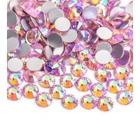 Hotfix Rhinestones Light PinkRose Glass 3D Nail Art Rhinestones ss3 ss4 ss5 ss6 ss8 ss10 ss12 ss16 ss20 ss30 Crystal Nails Non HotFix Decorations(Light Pink AB,Mix Sizes 5gram)