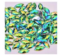 Hotfix Rhinestones Pink AB Sewing Rhinestones Flat Back Horse Eye Sew On Strass Crystal Loose Bead Stone for Needlework(Green AB)