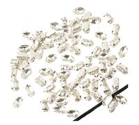 Hotfix Rhinestones Sliver Claw Horse Eye Crystal Stones Flatback Glass Rhinestones for DIY Garment Accessories(Sliver Crystal,9x18mm-40pcs)
