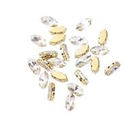 Hotfix Rhinestones Sliver Claw Horse Eye Crystal Stones Flatback Glass Rhinestones for DIY Garment Accessories(Gold Crystal,5X10mm-30pcs)