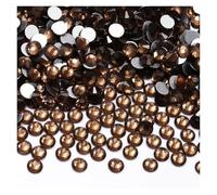 Hotfix Rhinestones SS4-SS20 1440Pcs Glitter Glass Round Rhinestones Non Hotfix Crystal Nail Art Gems for Wedding Dress DIY Decoration(Smoked Topaz,SS8(2.3mm-2.5mm))