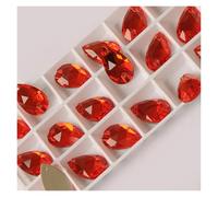 Hotfix Rhinestones Teardrop Sew-on Rhinestones Glass Crystal Stone Sewing Embroidery Clothes Accessories Stones for DIY Wedding Dress Decor Decorative Rhinestones(Hyacinth,17x28mm 24Pcs)