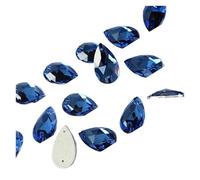 Hotfix Rhinestones Teardrop Sew-on Rhinestones Glass Crystal Stone Sewing Embroidery Clothes Accessories Stones for DIY Wedding Dress Decor(Sapphire,17x28mm 24Pcs)
