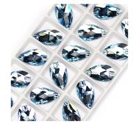 Hotfix Rhinestones Teardrop Sew-on Rhinestones Glass Crystal Stone Sewing Embroidery Clothes Accessories Stones for DIY Wedding Dress Decor Decorative Rhinestones(Aquamarine,17x28mm 24Pcs)