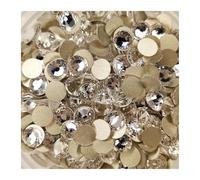 Hotfix Rhinestones Top Glitter Crystal AB/Clear Gold Base Non Hot Fix Rhinestones SS3-SS40 Flatback Strass &Fabric Garment Nail Art Decorations(Clear,Ss4 1440pcs)