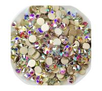Hotfix Rhinestones Top Glitter Crystal AB/Clear Gold Base Non Hot Fix Rhinestones SS3-SS40 Flatback Strass &Fabric Garment Nail Art Decorations(Clear AB,Ss50 144pcs)