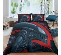 HOTGE The Aliens Duvet Cover 3D Printed Bedding Set,Pillowcases,Hidden Zipper,Microfiber Quilt Cover,for Teens And Adults Bedroom Decor King（220x240cm）