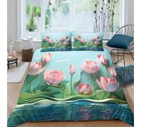 HOTGE Tulips Bedding Duvet Cover 3D Pink Floral Printed Quilt Duvet Cover with Zipper Closure, Soft Microfiber Bedding For Adults And Children King（220x240cm）