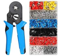 Hotgirlhot Crimper Plier Set with 1200pcs Insulated Wire Terminals Self Adjusting, HSC8 6-4 0.08-10 mm²,Self Adjusting Ratcheting Ferrule Crimping Tool Bootlace Ferrule Wire end Cord end lug