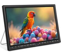 HotHat Car DVD Player, 14.1“ Large Screen Portable DVD Player with Stainless Steel Foldable Stand, Support Headrest Mount, 720P MP4 Video, USB/SD 500G, Region Free, AV in/Out, High Volume Speaker