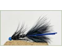 Hothead Black Blue Flash Damsels Trout Flies, size 10, choose the amount required, Best Lure Flies (6)