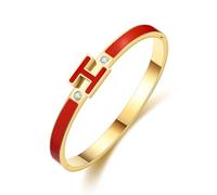 Hothink H Bracelets for Women,H Bangle Bracelets,Dainty 18K Gold Plated Bracelet,Easter Christmas Mothers Day Gifts for Womens, 7.1in, 18K Gold Plated, no gemstone