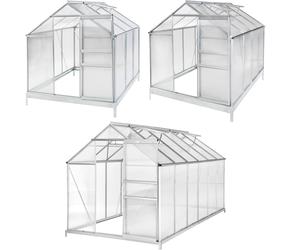 Hothouse Greenhouse Base anodised Aluminium Polycarbonate Sliding Door Roof Vent