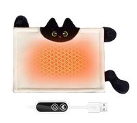 HOTHUGZ Cute Cat Shape Heating Pad for Period Cramps & Menstrual Pain Relief, 5V 2A USB Fast Heating with 4 Heat Settings & Auto-Off, Portable Electric Corduroy & Plush Warmer for Women & Teen Girls