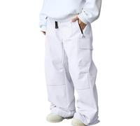 HOTIAN Women's Ski Trousers, Snow Trousers, Waterproof, Windproof, Warm Baggy Oversize Snowboard Trousers, Cross-Country Ski Trousers, Outdoor Trousers, White, S