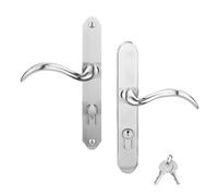 hotifytools Storm Door Handle Replacement Compatible with Pella, Storm Door Handle Set with Key and Lock Cylinder for Storm Doors and Screen Doors, Mortise Lock Not Included (Brushed Nickel)
