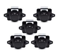 Hotiko 5pcs Push Button Cabinet Latch Lock for RV Motorhome Camper Caravan Yachts (ABS)-Black