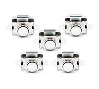 Hotiko 5pcs Push Button Cabinet Latch Lock for RV Motorhome Camper Caravan Yachts (Zinc Alloy & ABS)-Chrome