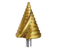 Hotiko 6-55mm HSS Step Drill Bit Large HSS Spiral Groove Step Drill Titanium Coated Bit Hole Cutter