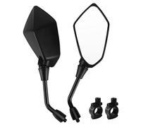 Hotiko Universal Motorcycle Mirrors 10mm with 22mm Handlebar Mount Clamps for Kawasaki Suzuki Honda Victory Cruiser Chopper