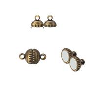 HOTIPS 5-10 Sets Round/Heart Strong Magnetic Clasps Magnet End Clasp Connectors for Jewelry Making DIY Bracelet Necklace Accessories-5pcs Antique bronze