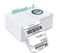 Hotlabel 1000 4X6 Direct Thermal Shipping Labels for Packages, Thermal Fanfold 4x6 Labels - Clear Shipping Address Label, Strong Adhesive, Perforated Stickers Labels for Printer White