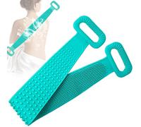 HOTLIKE Silicone Body Scrubber 90cm Extended, Silicone Body Brush, Silicone Back Scrubber Shower Brush Cellulite Massager, Bath Wash Brush Exfoliating Scrub, Soft Bath Brush for Women Men (Green 90CM)