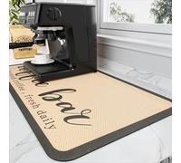 HotLive Coffee Mat - Absorbent Hide Stain Rubber Backed Dish Drying Mat for Kitchen Counter - Bar Mats for Countertops Accessories Fit Under Coffee Maker Espresso Machine