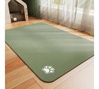 HotLive Pet Feeding Mat - Absorbent Dog Mat for Food and Water, No Stains Cat Bowl Mat, Easy to Clean Pet Placemats, Quick Dry Dog Water Dispenser Mat for Messy Drinkers | Green 24"x36"