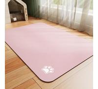 HotLive Pet Feeding Mat - Absorbent Dog Mat for Food and Water, No Stains Cat Bowl Mat, Easy to Clean Pet Placemats, Quick Dry Dog Water Dispenser Mat for Messy Drinkers | Pink 18"x34"