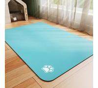 HotLive Pet Feeding Mat - Absorbent Dog Mat for Food and Water, No Stains Cat Bowl Mat, Easy to Clean Pet Placemats, Quick Dry Dog Water Dispenser Mat for Messy Drinkers | Paw Teal 18"x34"
