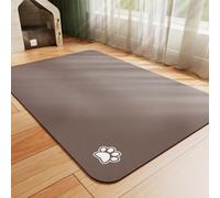 HotLive Pet Feeding Mat - Absorbent Dog Mat for Food and Water, No Stains Cat Bowl Mat, Easy to Clean Pet Placemats, Quick Dry Dog Water Dispenser Mat for Messy Drinkers | Brown 18"x34"