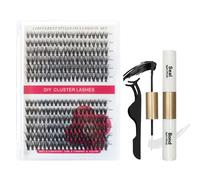 HOTMAIG Diy Eyelash Extension Set, 240 Pieces, Lash Clusters, 8-16 mm Mix 30D 40D Curl Individual Eyelash Set with Lash Bond and Seal Lash Tweezers for Own Use (30D U